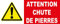 Adhesif Concept Panneau de Signalisation Rouge et Blanc en PVC, Style Fonctionnel, Avertissement: Attention Chute de Pierres