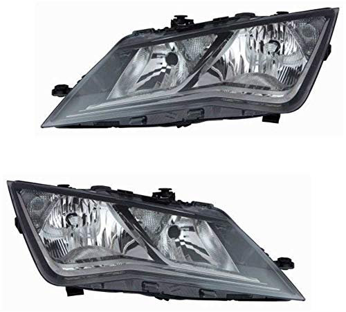 Halogen Scheinwerfer Set links & rechts Hauptscheinwerfer Frontscheinwerfer H7 schwarz ohne Lampenträger für Model Leon ST 5F8 5F1 5F_ 5F5