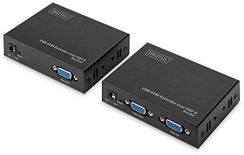 DIGITUS KVM Extender USB, 1 Lokal + 1 Remote Benutzer bis zu 200M(CAT5, UTP),Auflösung 1920X1080 be 60Hz
