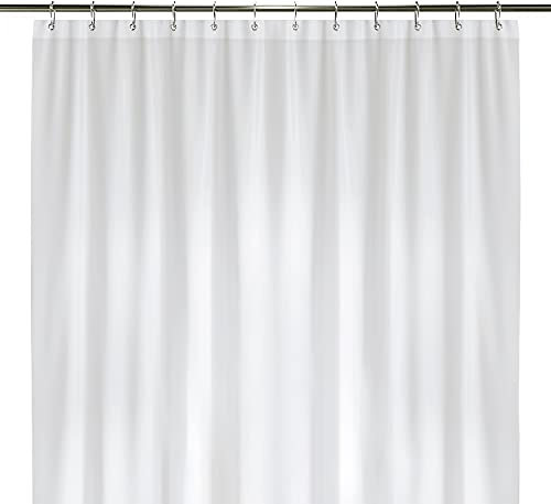 LiBa White Shower Curtain, PEVA 8G Waterproof Wet Room Bathroom Heavy Duty Shower Curtain, Anti Mould Mildew Resistant, Washable and Easy Dry, 183 x 213cm(72 x 84 inch)