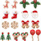 9 Paar Weihnachten Ohrstecker Ohrringe Schmuck Ohrstecker Set Weihnachten Ohrringe mit WeihnachtsmannHirsch Glocke Weihnachtsbaum für Damen Mädchen