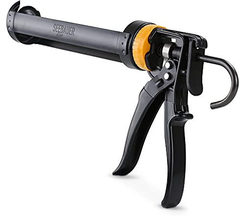 SEEBAUER diy® Handpress-Pistole ST-900 | Profi-Kartuschenpresse mit drehbarer Schale | Geeignet für 280/290/300/310 ml Kartuschen | Mit Speziallegierung, Korrosionsschutz & gummierter Griff