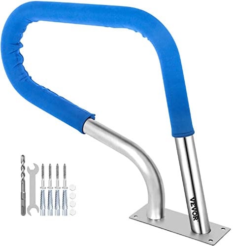 VEVOR Pool Haltegriff Edelstahl mit 113 kg Traglast Schwimmbad-Handlauf 76,2x55,8 cm Griffbogen Ø 4,8 cm 5 kg Pool Handlauf mit Griffabdeckung Ideal für Schwimmbäder Schräglagen Spa Wasserpark usw.
