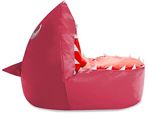 Posh Creations Shark Kids Bean Bag Chair, Cozy Chair for Toddlers and Kids, Children's Bean Bag