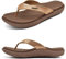jiajiale Flip Flops Damen Mode Orthopädische Leder Stoff Leicht Zehentrenner Frauen Bequeme Yoga Fußbett Badelatschen Sommer Strand Rutschfest Feste Gummi Sohle Braun EU43