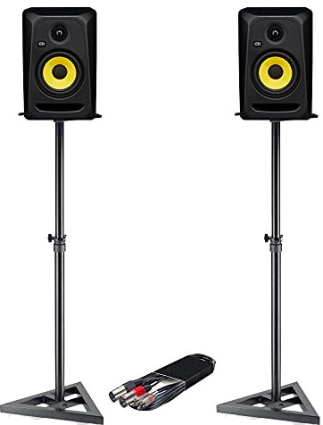 KRK Rokit Classic 5 / RP5 G3 Active Studio Monitor (coppia) + supporti da pavimento per monitor + cavi audio Bundle