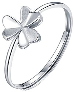 KnBoB Platin 950 Damen Ringe Kleeblatt Eheringe und Verlobungsring Ring Verstellbar