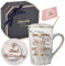 DONGSHANGIFT Regalos de cumpleaños para mejores amigas para mujeres-Buenos amigos son como estrellas Taza-Regalos de amistad para mujeres Taza de café de mármol de cerámica Caja de regalos 420ML gris