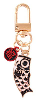 Glücklicher Koi-Schlüsselanhänger, kreativer japanischer Segen, Handy-Kettenanhänger, Auto-Hängering, Paar