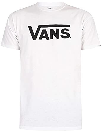 Vans Men's Classic Drop V T-Shirt, White-Black, L