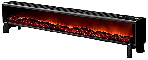 Samnuerly Riscaldatore da battiscopa da 2200 W, Simulazione 3D Riscaldatore Elettrico a Carbone Stufa elettrica Radiatore da battiscopa per casa/Ufficio