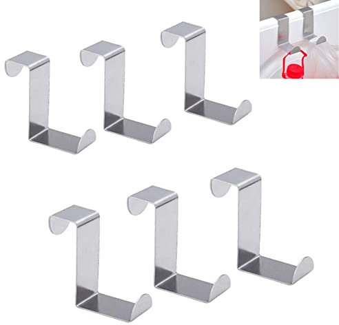 ZHIHUITL Ganci per Porta,6 Pezzi Ganci per Porta in Acciaio Inossidabile,ganci multifunzione per porta,gancio a forma di Z,sono adatti per cucina,camera da letto,armadio,cassetto e altre porte