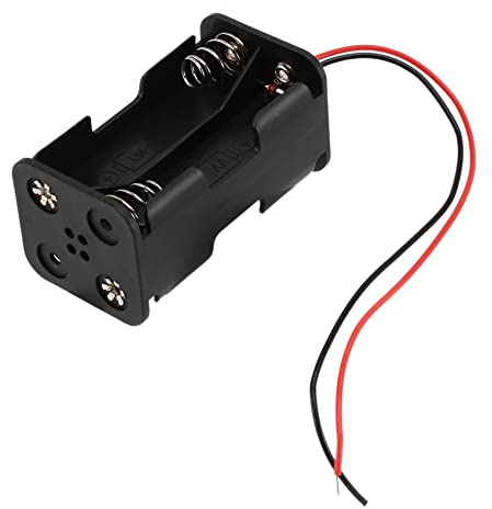 Herklotzn Scatola porta batterie AA a doppio angolo, 4 x 1,5 V, colore nero