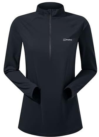 Berghaus Women's 24/7 Maternity Half Zipped Long Sleeve Tech T-shirt | Moisture Wicking | Breathable T-Shirt