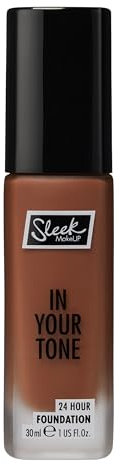 Sleek MakeUP In Your Tone 24 Hour Foundation, Medium Buildable Coverage in 30 Shades, Semi-Matte Flawless Finish, 10C, 30ml