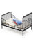 Odoria 1/12 Miniatur Bett Metall mit Matratze Puppenhaus Möbel Zubehör, Schwarz