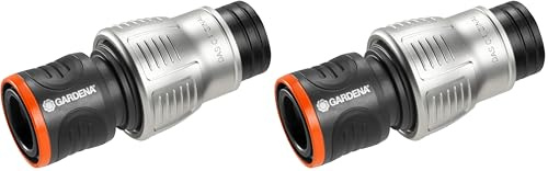 Raccord d'arrosage Premium Aquastop 19 mm (3/4 Pouce) de Gardena : aquastop, bon maintien du tuyau, résistant au gel, emballé (18254-20) (Lot de 2)