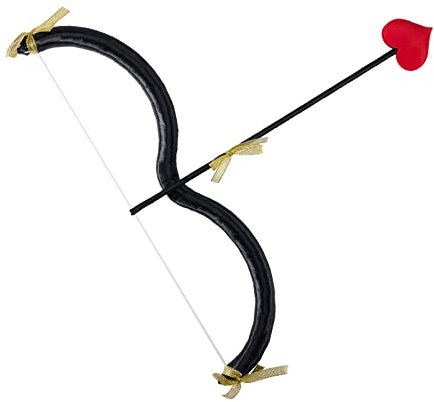 Geagodelia Damen Amor Kostüm Pfeil und Bogen Set Faschingskostüme Karneval Halloween Valentinstag Amor Kostüm Accessoires für Erwachsene (Schwarz, One Size)