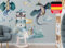Osomhome Wandtattoo Kinderzimmer Mädchen & Junge: Drachen & Leuchtturm (190x140cm) | Wandsticker & Wanddeko Kinderzimmer | Wandaufkleber, Wall Stickers os9602