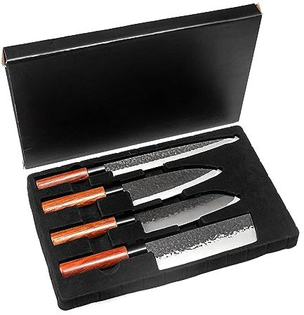 FBITE Professionelles japanisches Küchenmesser-Set, Fischfiletiermesser, Sashimi, Sushi, Rohschneider, Kochmesser, Hackmesser