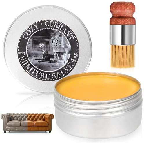 Furniture Salve for Leather, Furniture Salve/Leather Salve with Boar Bristle Brush, Leather Conditioner Restorer & Polish, Deep Leather Cleaner Set for Furniture, Car Seats