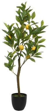 Kaemingk Zitronenbaum Kunstpflanze im Topf dekorativ 92 cm Ornament im Topf, deko Wohnzimmer kunstpflanze kunstpflanzen groß