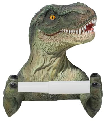 Dinosaur Toilet Roll Holder, Dinosaur Tissue Holder Dispenser,Wall-Mounted Toilet Roll Holder For Toilet Bathroom Kitchen