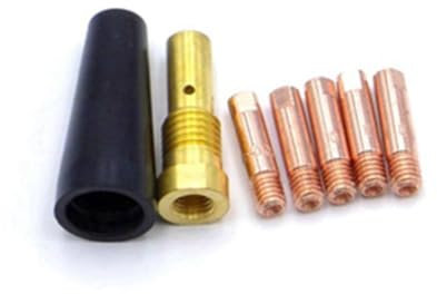 CAIONPLE 7Pcs/Set Gasless Nozzle Tips for FC90 Flux-Cored Wire Feed 0.8mm FC90 MIG Welder Welding Tools Easy Install