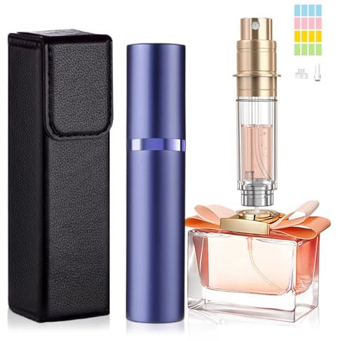 JOOMOKO Parfümzerstäuber Nachfüllbar, 5ml Parfüm Abfüller, Parfum Flakon Leer Reise Parfümzerstäuber, Parfum Zerstäuber für Unterwegs, Mini Zerstäuber Parfüm Parfümflaschen Leer für Reise(Lila)