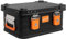 ALUBOX Aluminium Box Lockable E18B - Premium Aluminium Storage Box 18 Litres - Lid with Die-Cast Aluminium Stacking Corners and Rubber Seal - Includes Locks - Black Painted