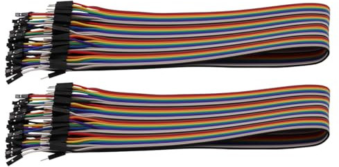 Heevhas 80PCS 40Pin Jumper Wire Kabel Breadboard Ribbon Cables 40cm/ 15,7 Zoll Male-Female Steckbrücken Kabel 24AWG Drahtbrücken für Arduino Breadboard DIY Projekt