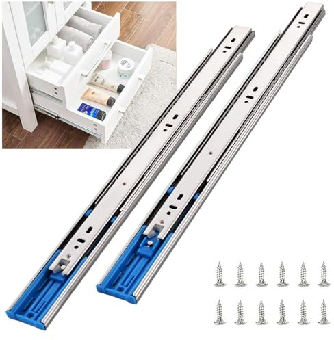 VAPSINT Schubladenschienen mit Absenkautomatik, 3-teilig, 25,4 cm, 6 Paar