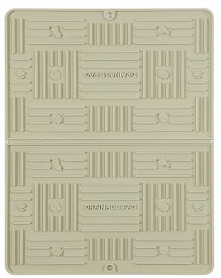 BeauFairy 39.5x49.5x0.5cm Silicone Dish Drying Mat, Draining Mat for Kitchen Counter, Heat Resistant Drainer Mat, Reusable Non-Slip Silicone Table Mat, Pot Holder, Placemat, Spoon Rest, Coaster