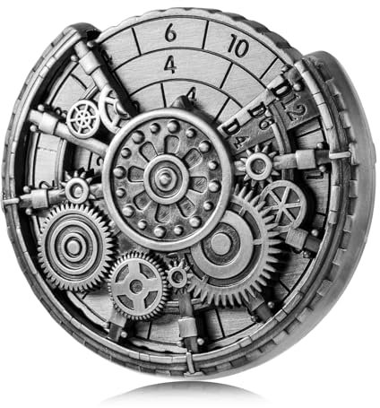 DND Radwürfel Spinner, DND Würfelset, 7-in-1 Zahnrad Metallische D&D Würfel, Zahnrad Roulette Würfel Spinner für DND Würfelset, D&D Geschenke mit Geschenkbox, Rollenspiel Brettspiel Zubehör, Silber
