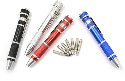 Homoyoyo 8 in 1 Mini Gadget Strumenti Di Riparazione Penna Di Precisione Cacciavite Set Multifunzionale Tascabile Strumento Di Riparazione Lega Di Alluminio Rosso