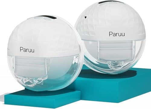 Paruu P10 Electric Breast Pump Hands Free, 4 Modes & 9 Levels Suction with 19/21/24/28mm 338mmHg Strong Suction, Wearable & Portable, Smart Display (2 Pack, White