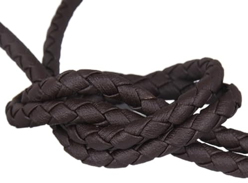 Cordoncino in pelle intrecciata Wambere, cordoncino in pelle morbida, corda in pelle PU, corda di cuoio intrecciata, corde di cuoio intrecciate, corde di cuoio per fai da te, artigianato artistico