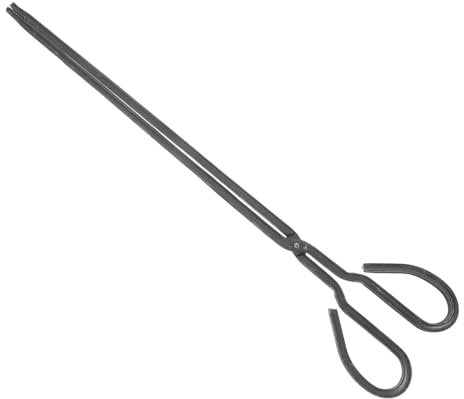 iplusmile Feuerzange Aus Strapazierfähigem Metall Verlängerte Für Sicheren Umgang Mit Feuer Und Heißen Kohlen Metallzange Für Kamin Und Offenes Feuer Mit Rutschfestem Griff Und