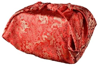 Wrapping Stoff Tasche, 94 * 90CM 6 Stück Braut for Heiraten Rot Wiederverwendbares Geschenktuch(Dragon)