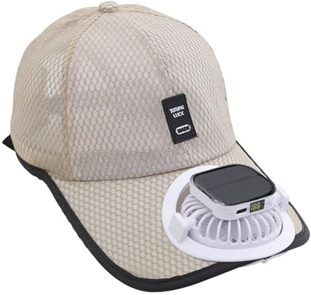 Baseballkappe mit Solar-Ventilator USB Aufladbar & Solarbetriebener | Lüfterhut mit 3 SGeschwindigkeitsstufen,Sommer UV-Schutz Sonnenhut, Kühlhut für Herren Damen, Outdoor Angeln Gartenarbeit