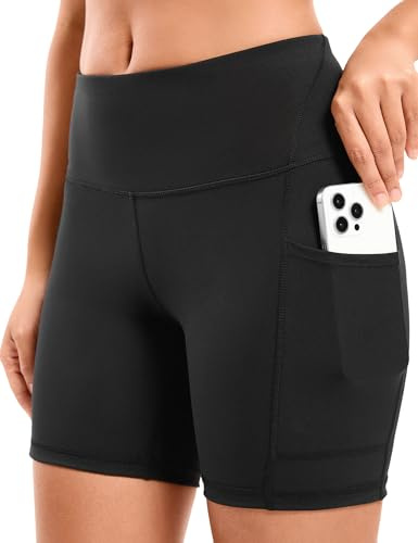 CAMBIVO Sport Leggings Damen, Sport Shorts Sporthose High Waist mit Handytasche, Kurze and Lange Leggins mit Handytasche, Yogahose Blickdicht für Sport, Freizeit, Fitness