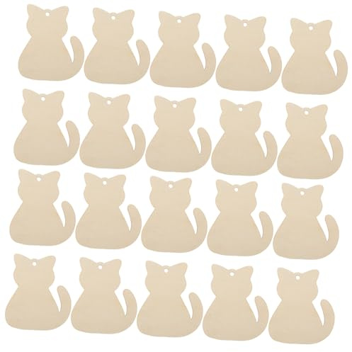 WRITWAA 40stücke Holzscheiben Katzen Ausschnitte Diy Bastelbedarf Holzfiguren Zum Bemalen Und Verzieren Für Handwerk Projekte Und Dekoration