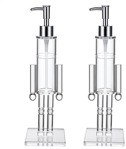 2er-Pack Nussknacker-Seifenspender, 30 cm, Nutcracker Soap Dispenser Für Hand- Und Spülmittel, Aus Acryl, Transparent, Mit Nussknacker-Motiv Für Shampoo Und Spülung