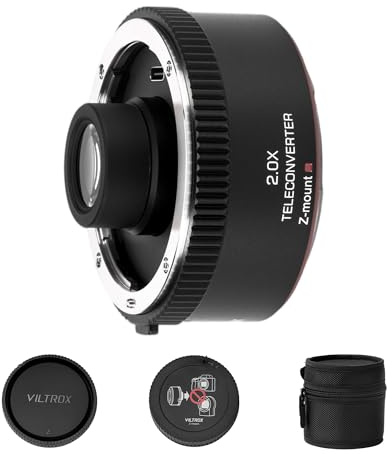 VILTROX Telekonverterare TC-2.0X för 2.0X förstoring, autofokus telekonverterare förlängare omvandlare kompatibel med Nikon Z-Mount NIKKOR Z 70-200 mm f/2.8VR S, 400 mm f/4.5 VR S, 100-400 mm f/4.5