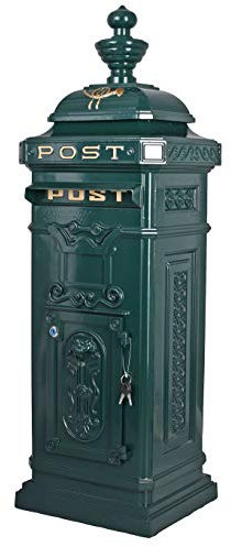 Nostalgie Briefkasten Antik grün Postbox Retro Standbriefkasten Aluminium neu LTA303 Palazzo Exklusiv