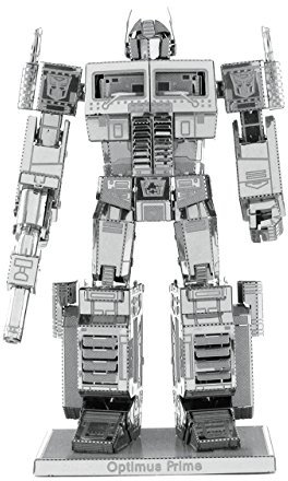 Fascinations MMS300 Metal Earth Metallbausätze - Transformers Optimus Prime, lasergeschnittener 3D-Konstruktionsbausatz, 3D Metall Puzzle, DIY Modellbausatz mit 2 Metallplatinen, ab 14 Jahre