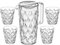 Koziol Kanne Crystal 1,6l transparent klar im Set mit 4 Bechern Crystal S 0,2l transparent klar