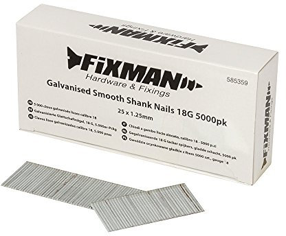 Fixman 585359 Galvanised Smooth Shank Nails 18G 5000pk 25 x 1.25 mm