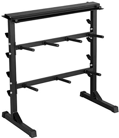 Yaheetech Rastrelliera Pesi Manubri Supporto Bilanciere Porta Dischi Pesi Manubri per Palestra Casa a 3 Ripiani Carico Massimo 300 kg