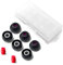 Final Audio Black+Black/Red Silicone Type E Eartips kit with Case and Nozzle Adaptor Compatible with 1More, AKG, Audio-Technica, Beats by Dre, Campfire Audio, Empire Ears, Shure, Sony, Westone (Med)